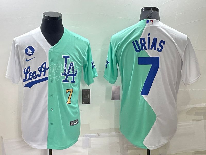 Men Los Angeles Dodgers 7 Urias green white Nike 2022 MLB Jersey2